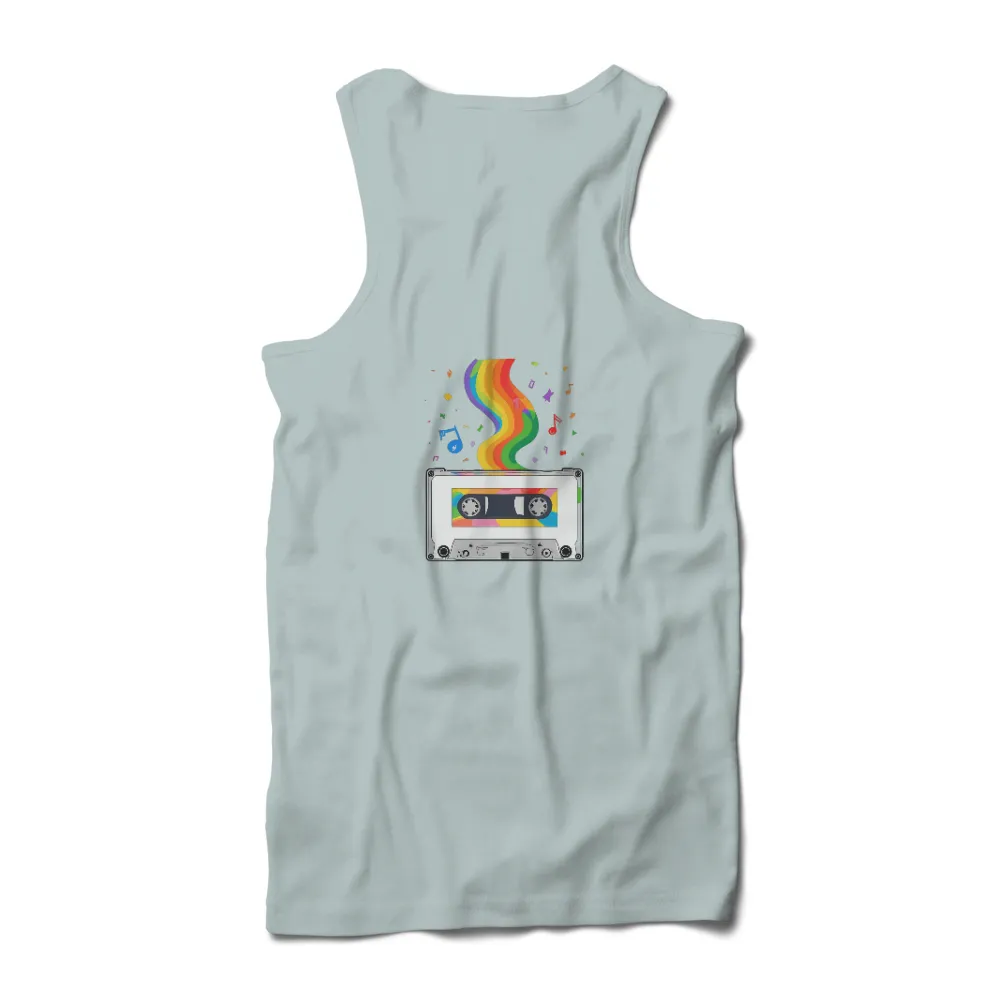 T-Shirts Custom: Vintage Cassette Rainbow Melody|shark rainbow shirt