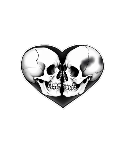 T-Shirts Design: Eternal Love Skulls Heart