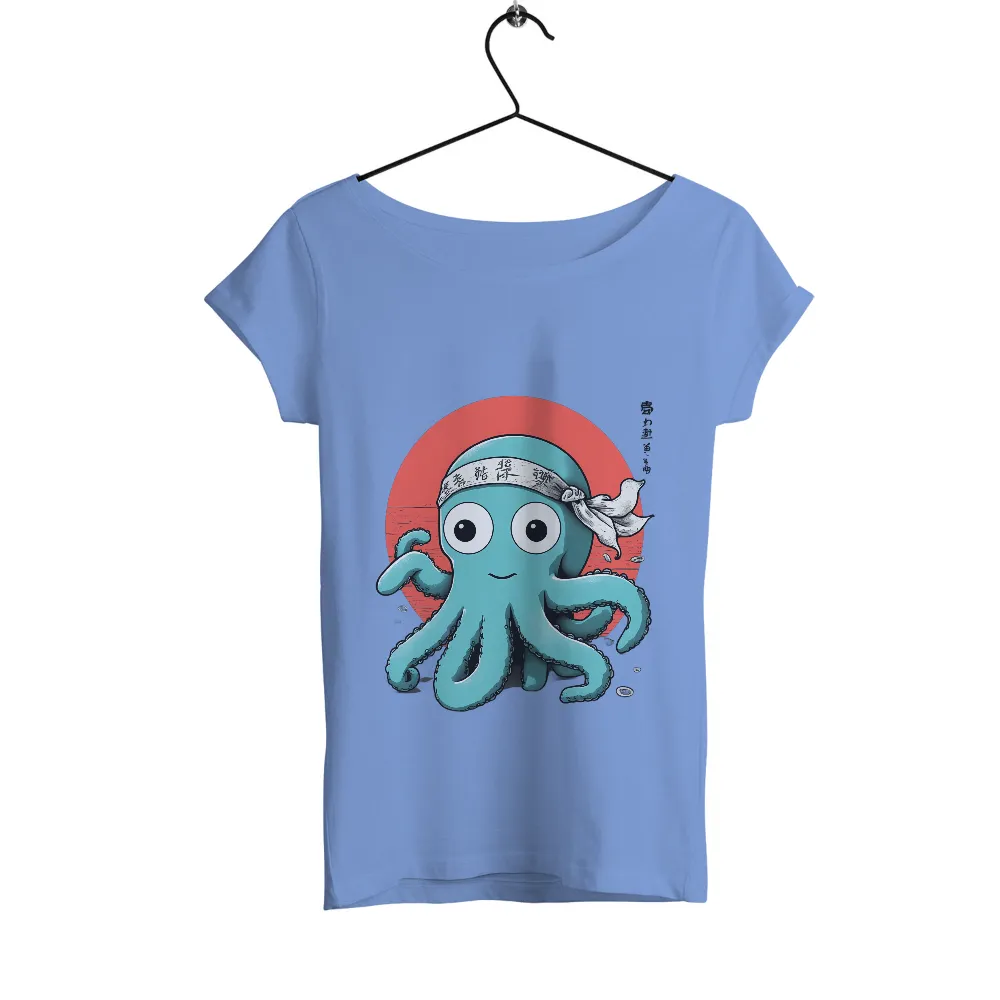 Tee Shirts Printed: Resilient Octopus with Headband - Artistic Design|octopus jungle trousers