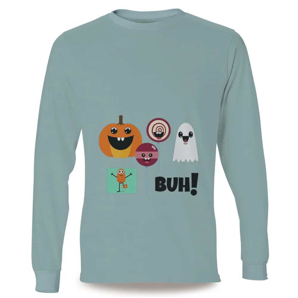 T-Shirts Design: Halloween Fun with Pumpkin, Ghost, and Lollipops|bellelement halloween shirts