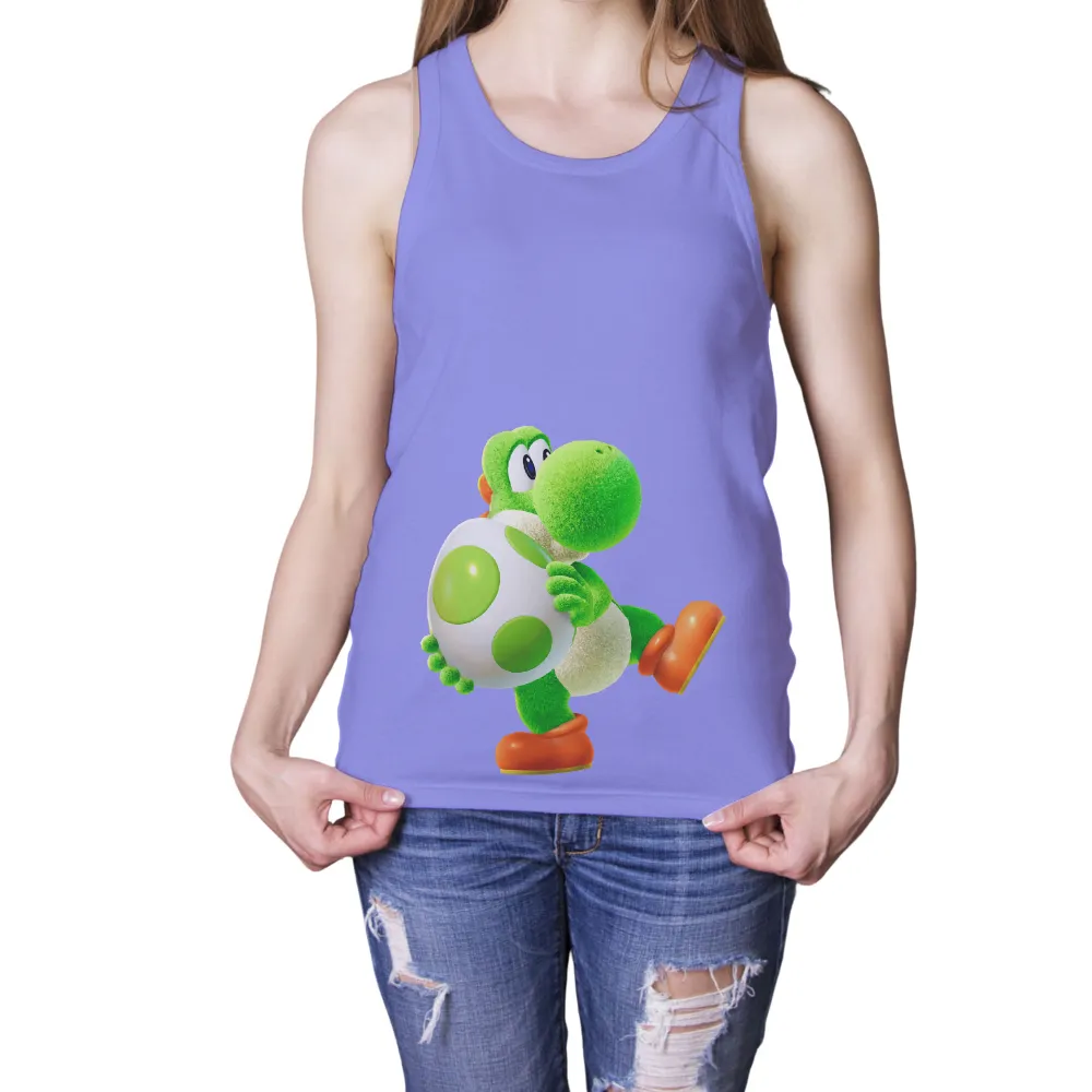 T-Shirt Printing: Yoshi's Adventure with the Glowing Egg|essentials green cotton jersey t shirt