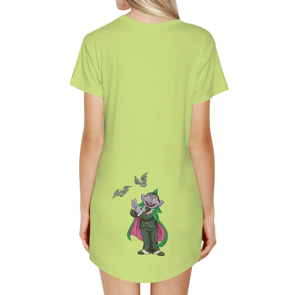 T-Shirt Printing: Count von Count - Playful Vampire Design|fun summer button down shirts