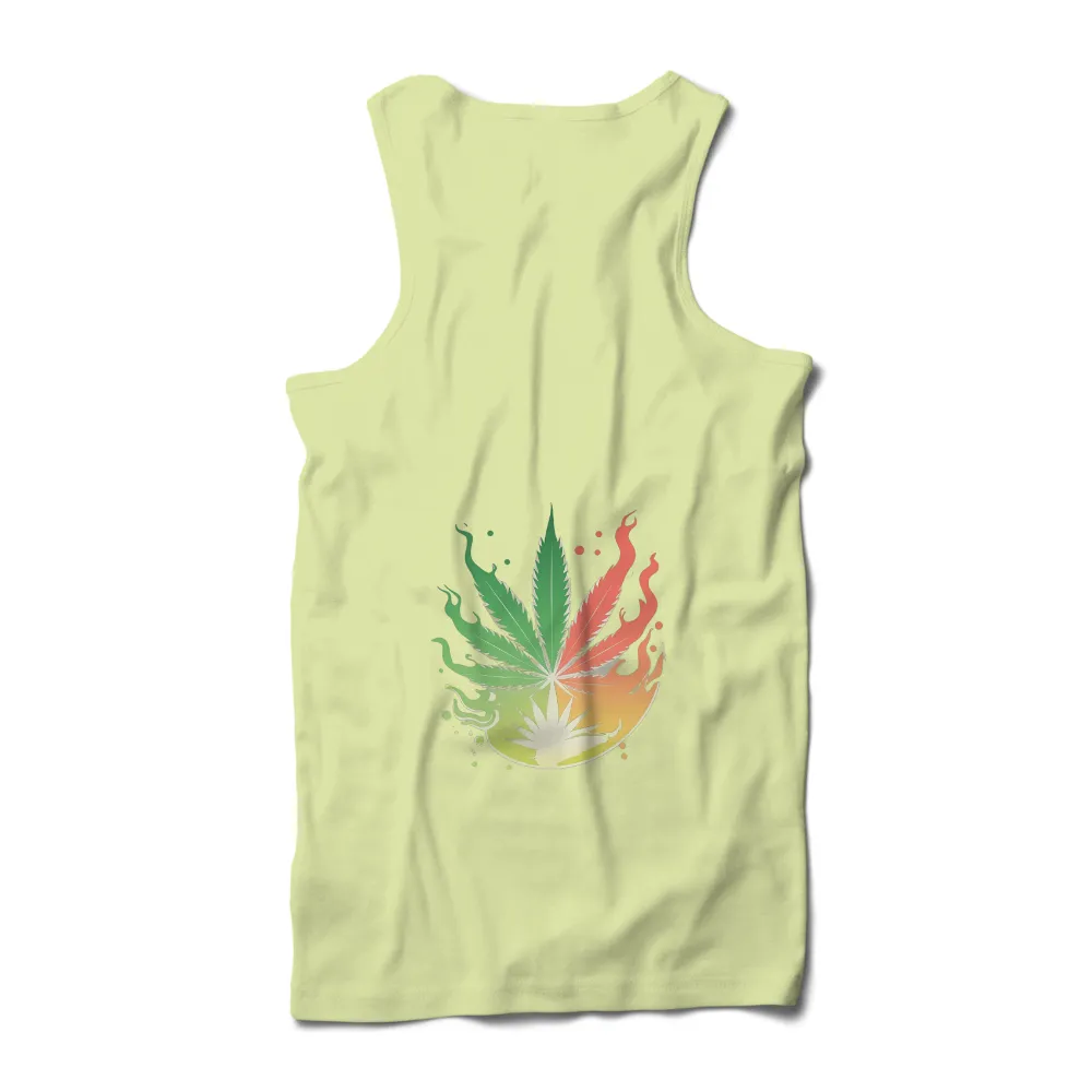 Flame Leaf T-Shirt Printing: Nature Meets Fire|on fire anime shirt