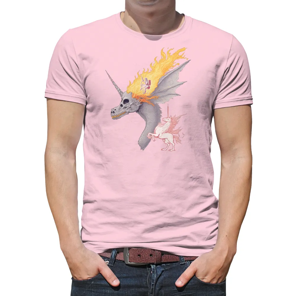 Graphic Tees: Dragon & Unicorn - Fantasy Legends| flaming mane