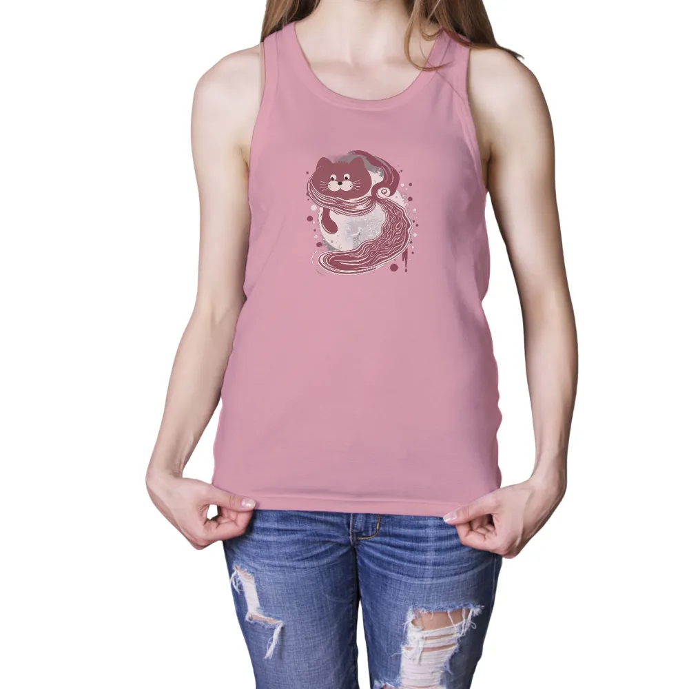 Custom Tee Shirts: Whimsical Cat Under the Full Moon|jordan space cat shirt