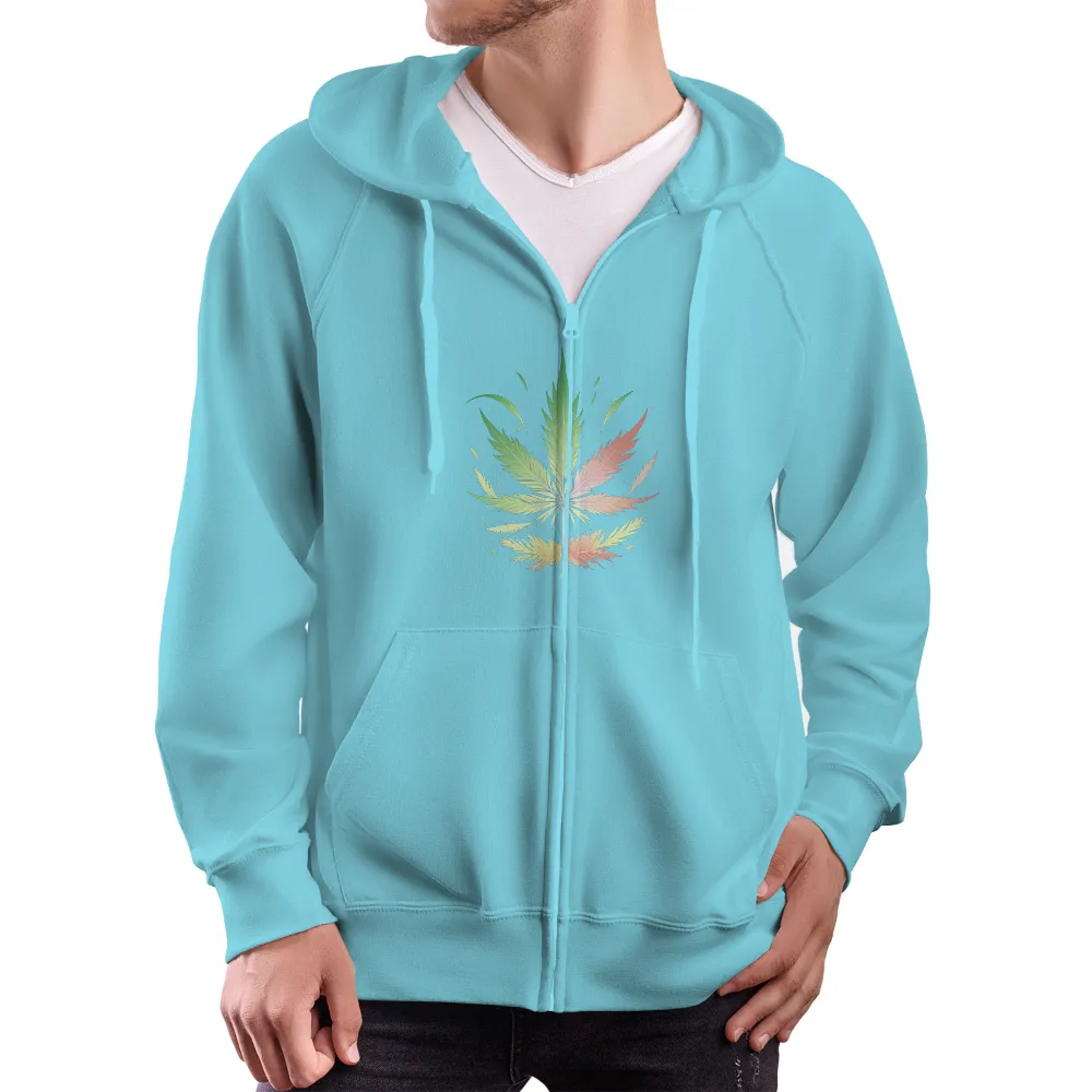 Customized Tee Shirts: Vibrant Cannabis Leaf - Nature's Harmony|that 70s show cannabis shirt