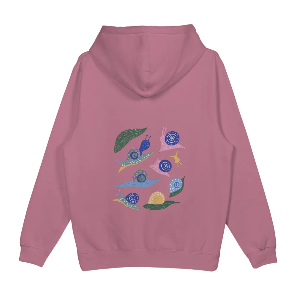 Tee Shirts Printed: Whimsical Snails in Colorful Patterns|Whimsical snail with blue shell