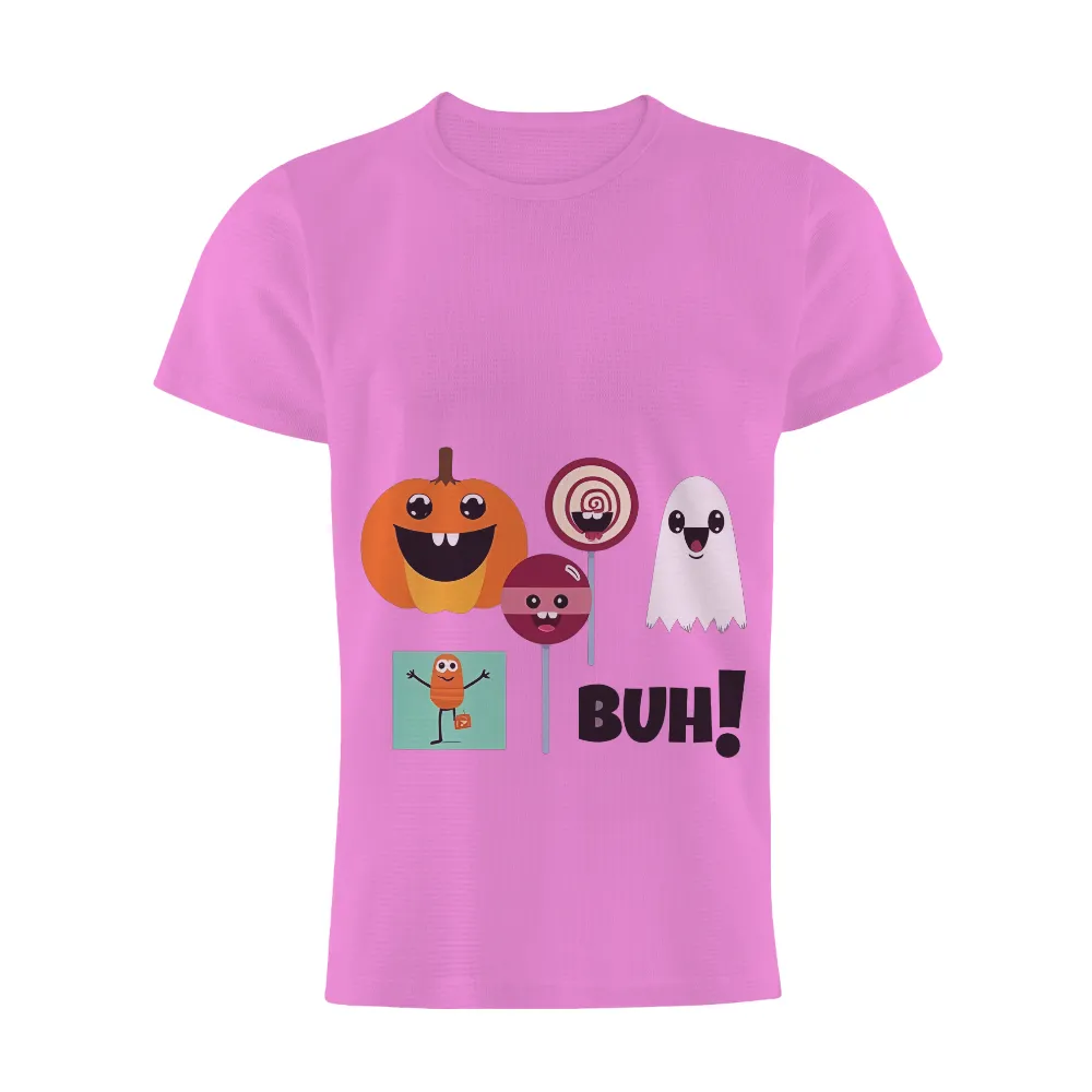 T-Shirts Design: Halloween Fun with Pumpkin, Ghost, and Lollipops|vlone pumpkin shirt