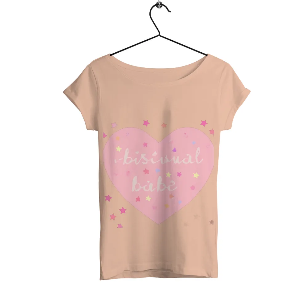 Custom Bisexual Pride Apparel with Heart, Stars, and Love Design|roblox heart t shirt