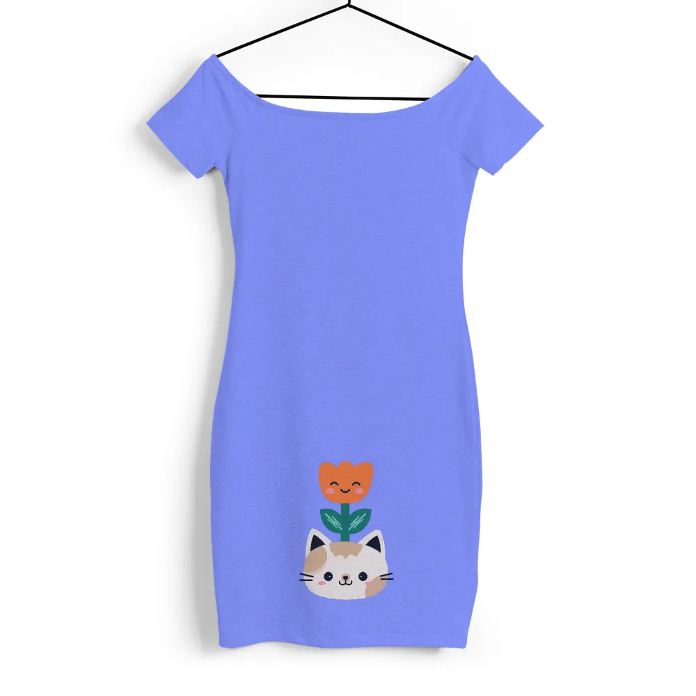 Shirts Graphic Tees: Cat and Flower - Pure Happiness and Companionship|peace love camping shirt