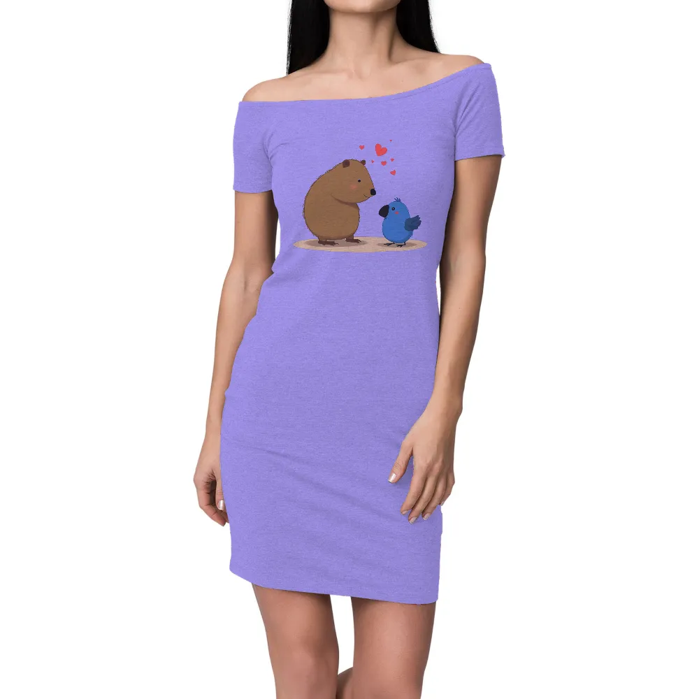 Tee Shirts Printed: Capybara and Blue Bird Friendship|2005 t shirt i love hot moms