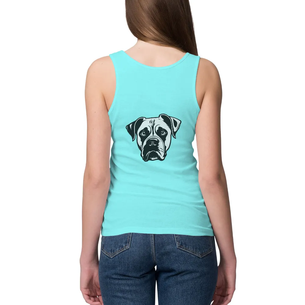 Custom Tee Shirts: Expressive Boxer Dog - Artistic Design|roblox t shirt black and white