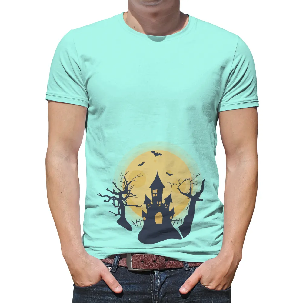 Custom Tee Shirts: Spooky Castle in the Moonlight|henrik lundqvist night