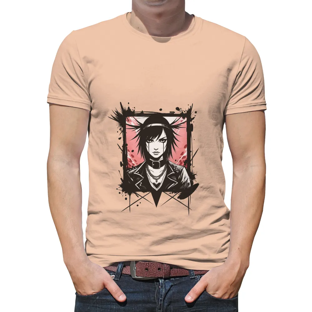 Customized Tee Shirts: Punk Girl Power | Artistic Designs|pink and black background