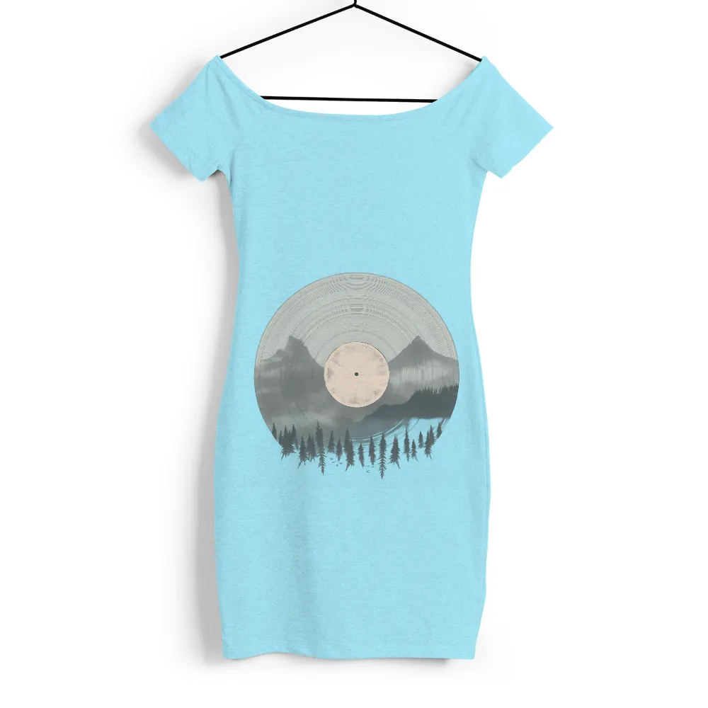 T-Shirt Printing: Vintage Vinyl Record in Nature| mountains