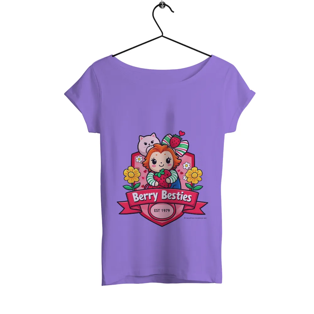 Graphic Tees: Berry Besties - Whimsical Vintage Design| Vibrant and playful T-shirt design