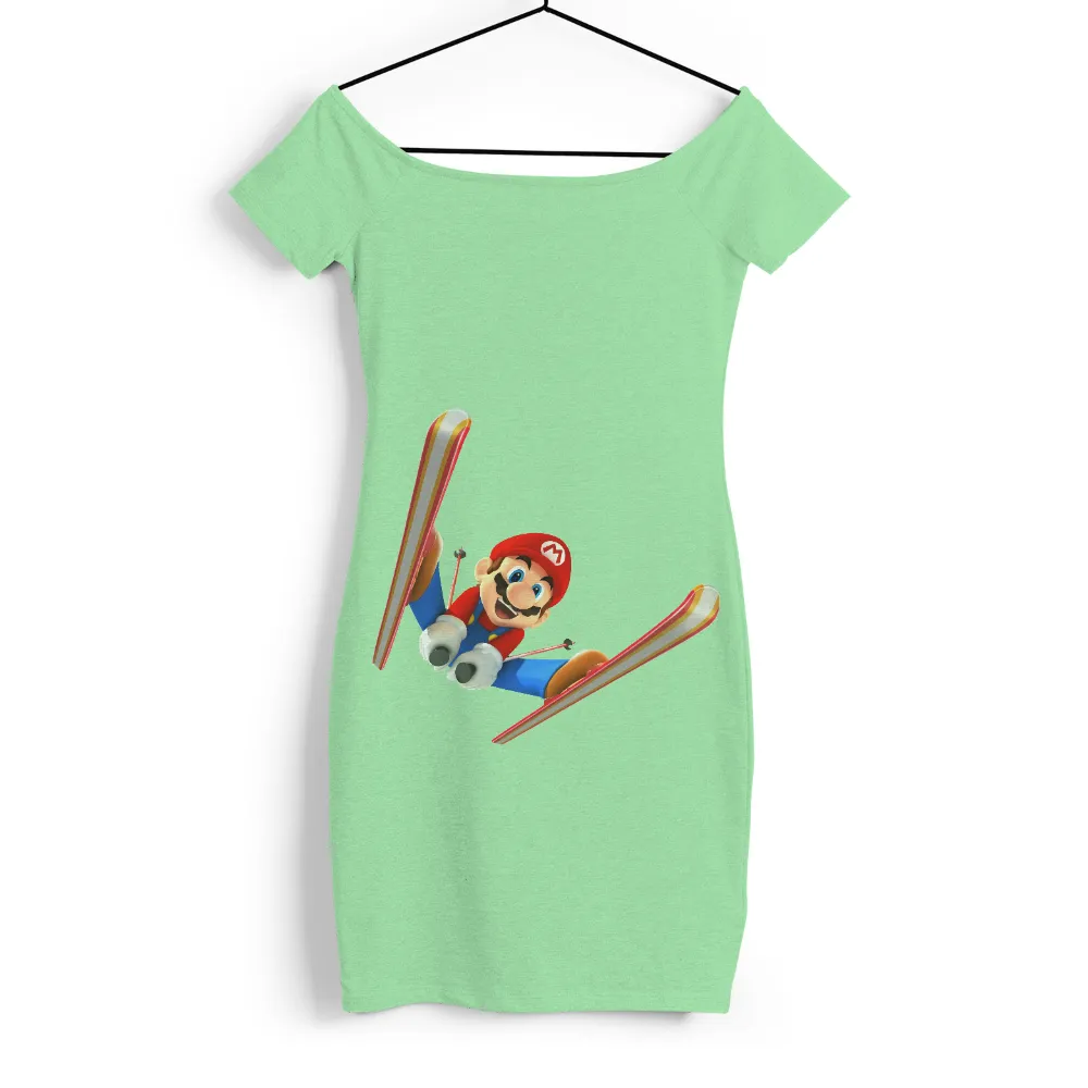 T-Shirts Custom: Mario Ski Adventure - Excitement and Determination|adventure time dancing with monsters shirt