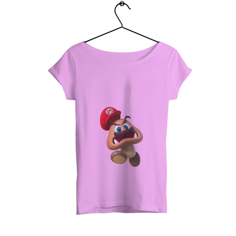 T-Shirts Design: Goomba with Mario Hat - Gaming Nostalgia|super mario t shirt varsity