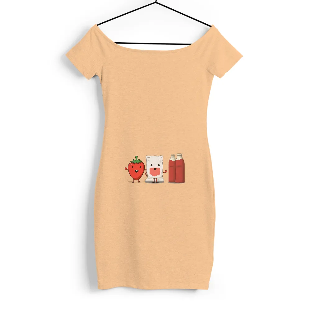 Custom T-Shirt Printing: Strawberry, Flour, and Ketchup Friends|strawberry roblox t shirt