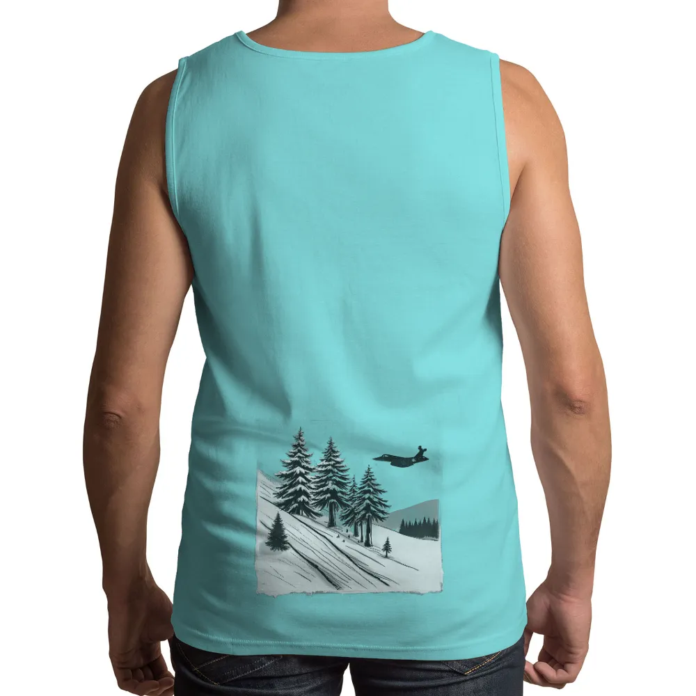 Tee Shirts Printed: Winter Night Skiing Under Orion|mens shirts winter 2022