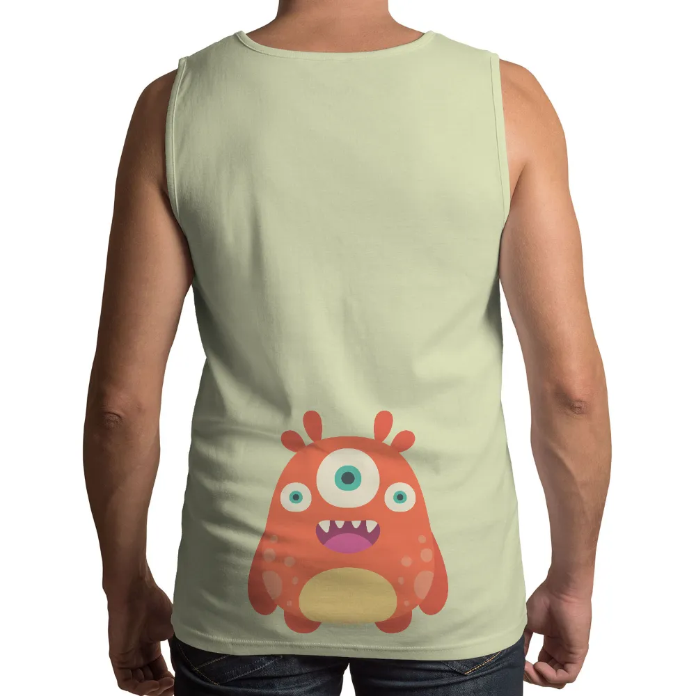 T-Shirt Printing: Cheerful Three-Eyed Monster Design|orange army t shirt max