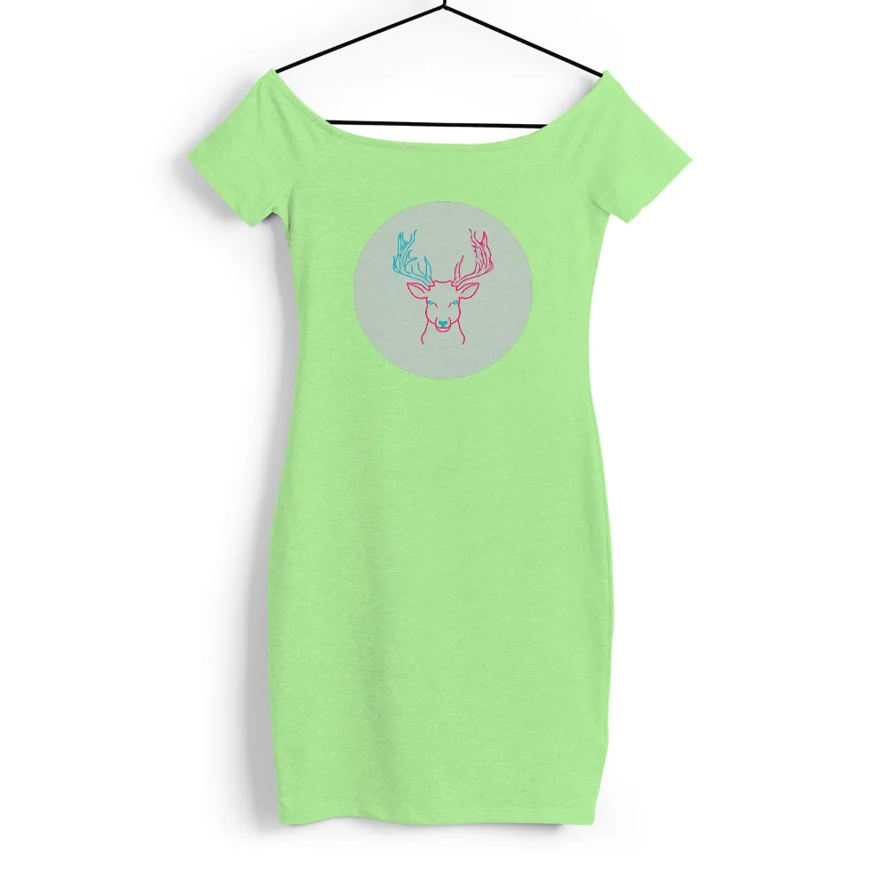 T-Shirt Printing: Neon Deer - Urban Nature Contrast|dark blue t shirt roblox