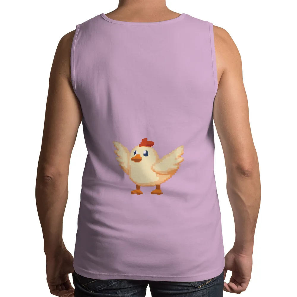 Pixel Art Chicken T-Shirt Printing: A Whimsical Nostalgic Design|chicken thoughts merch