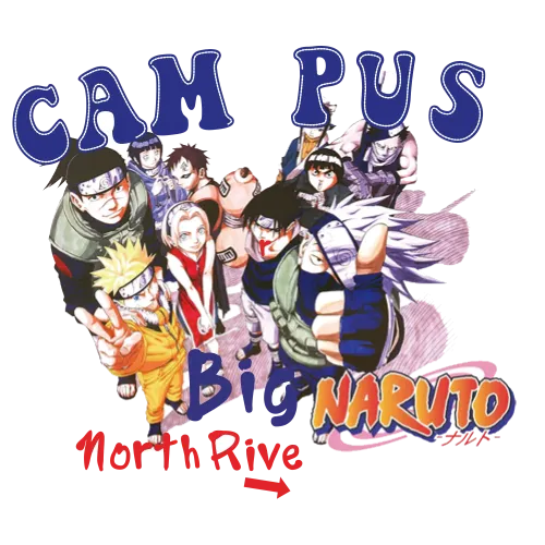 Tee Shirts Printed: Big Naruto Campus Adventure