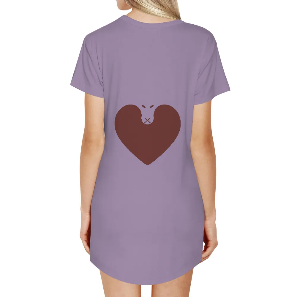 Custom Tee Shirts: Silent Heart, Deep Emotion| warm brown hue