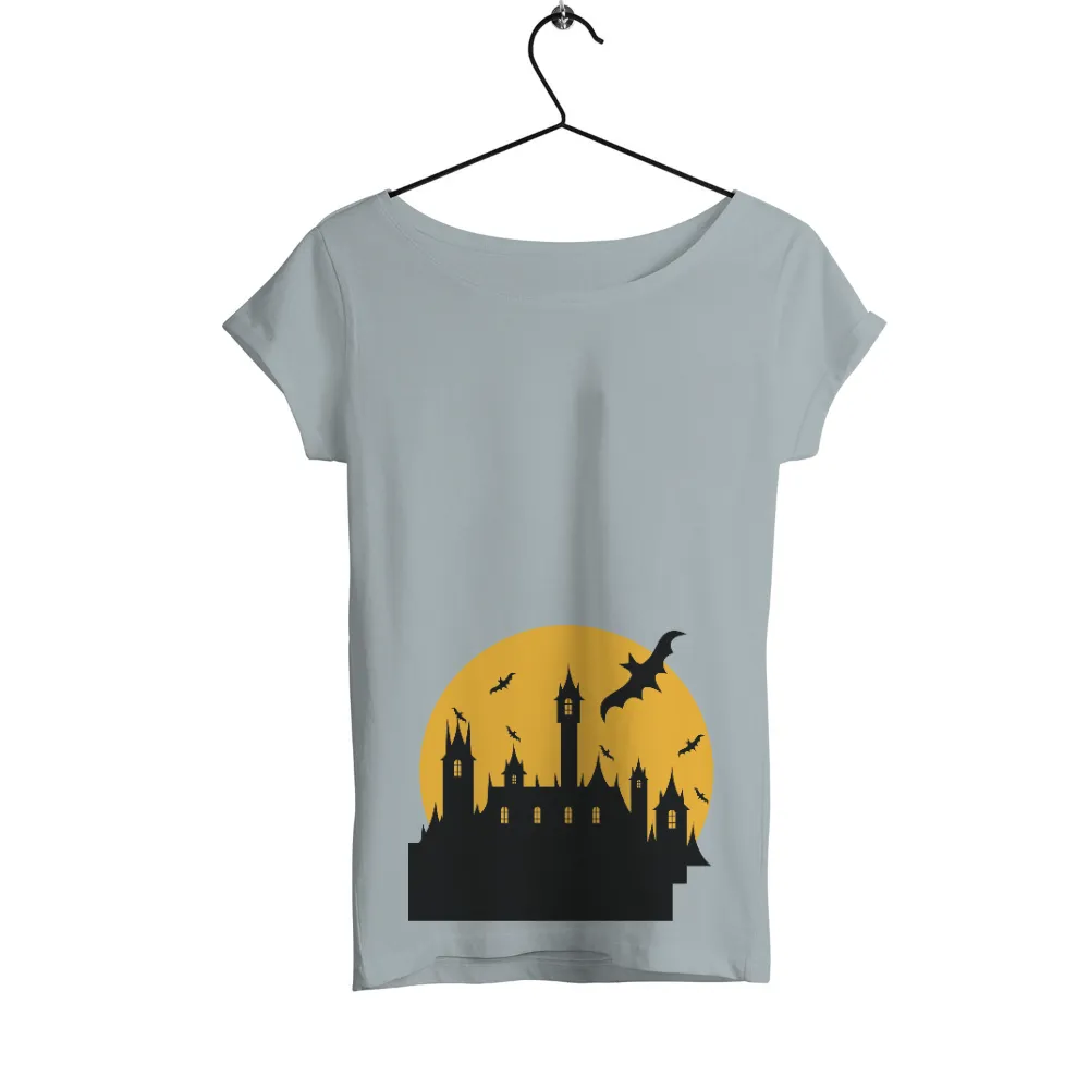 T-Shirts Custom: Spooky Castle Silhouette - Halloween Mystery|hydro flask shirts for halloween