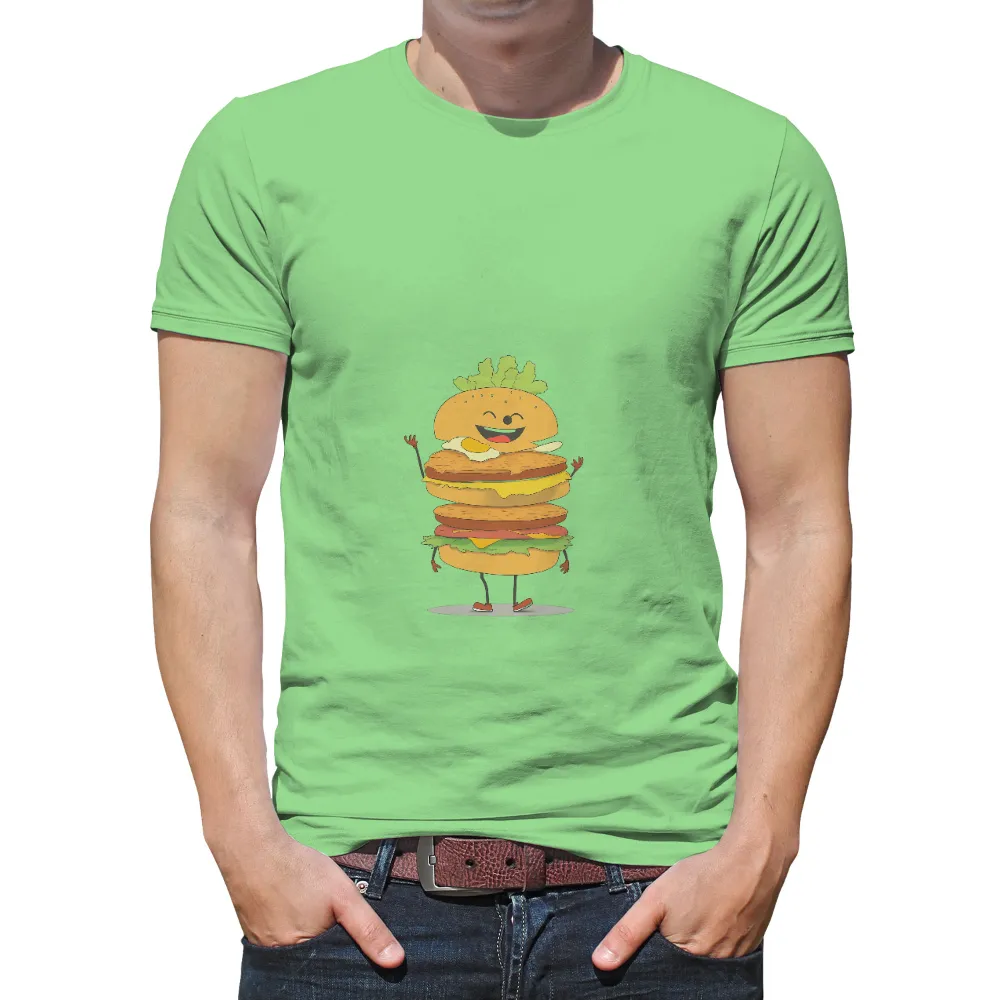 Graphic Tees: Benny the Burger - Whimsical Happiness|women's sonoma goods for life essential v neck tee