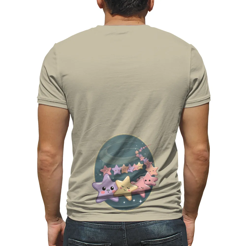 T-Shirts Custom: Whimsical Stars in the Night Sky| Playful expressions