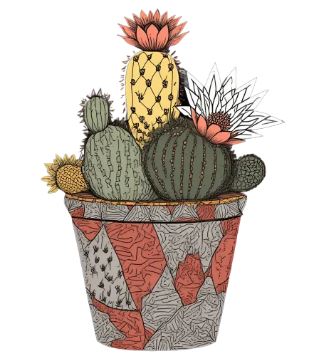 Customized Tee Shirts: Vibrant Cactus Garden - Artistic Designs