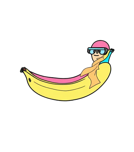 TShirt Printing: Retro-Futuristic Banana Character - Pop Culture Humor