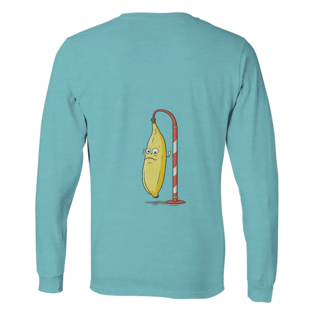 Custom T-Shirt Printing: Whimsical Banana Hanging on a Pole|banana republic brushed waffle knit t shirt