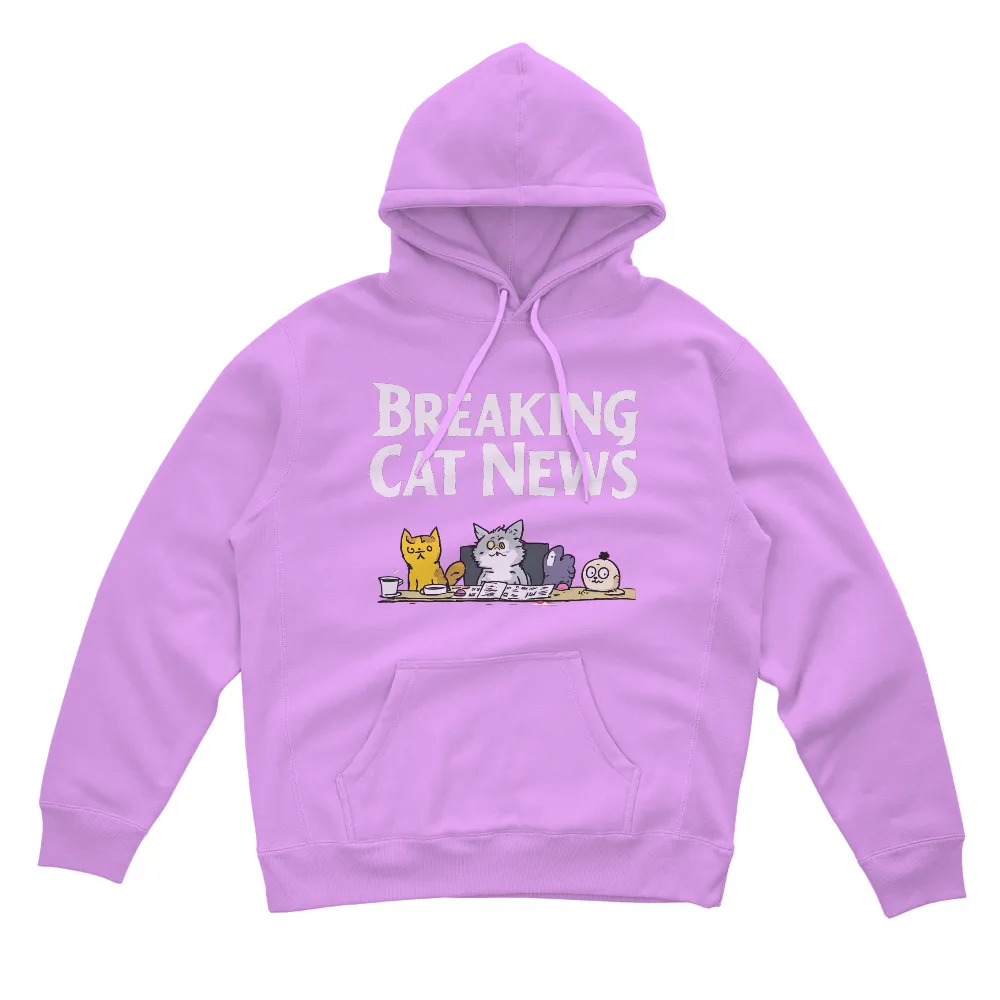 T-Shirts Custom: Breaking Cat News - Whiskers, Paws, and Muffin's Morning Brew|saturday morning pancakes free shirt