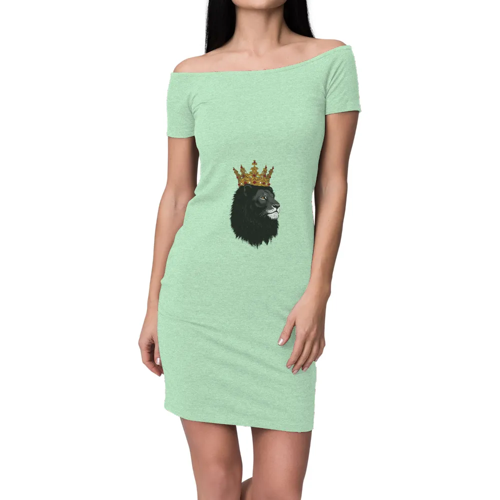 Custom T-Shirt Printing: Regal Lion with Crown - Artistic Design|dolce and gabbana crown bee t shirt