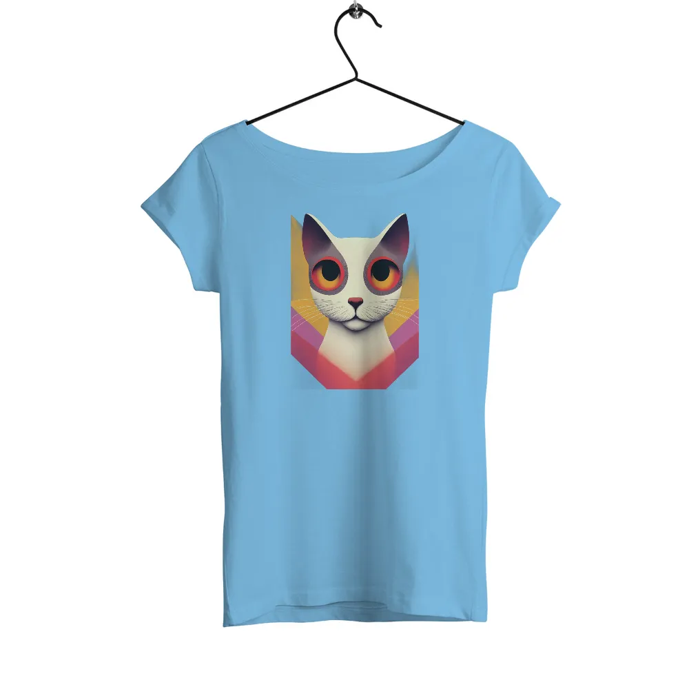 T-Shirts Custom: Luna the Guardian Cat - Artistic Neon City Design|bucees space city shirt