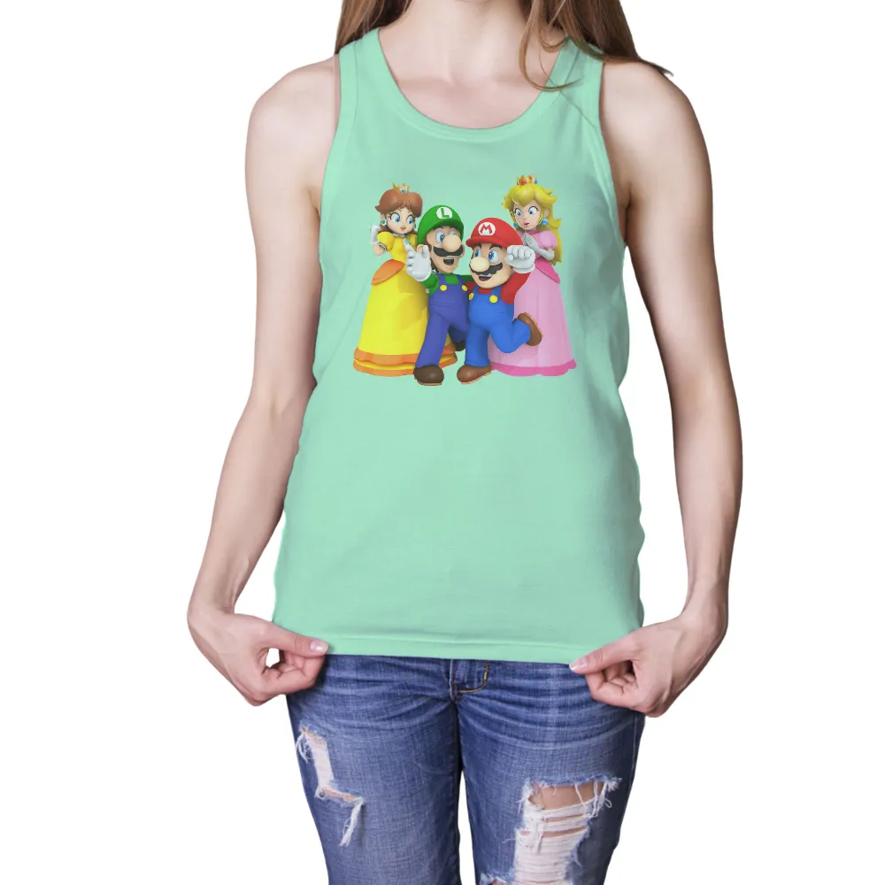 Custom Tee Shirts: Iconic Gaming Characters - Mario, Luigi, Princess Peach, Princess Daisy|john cena shirt super mario