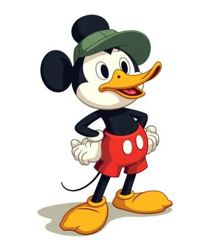 Unique Mickey Mouse Design with Duck Beak: A Playful Nostalgic Tribute