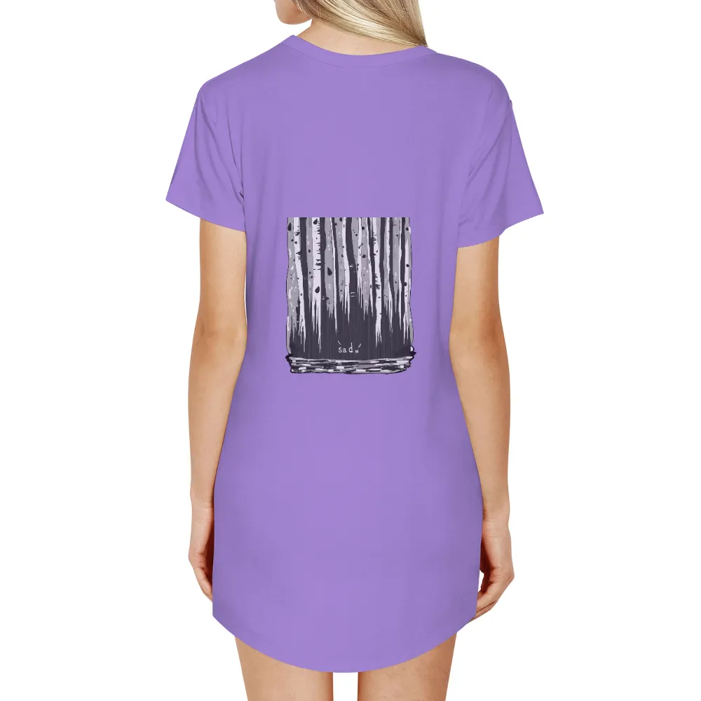 Monochrome Forest Drip: TShirt Printing with Emotional Depth|artistic meaning