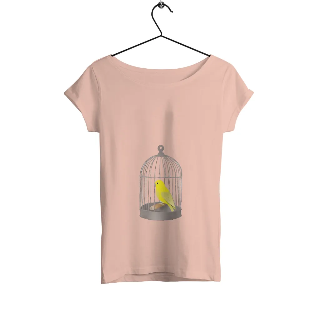 Graphic Tees: Vintage Bird in Cage - Freedom and Escape|retro valentine shirt