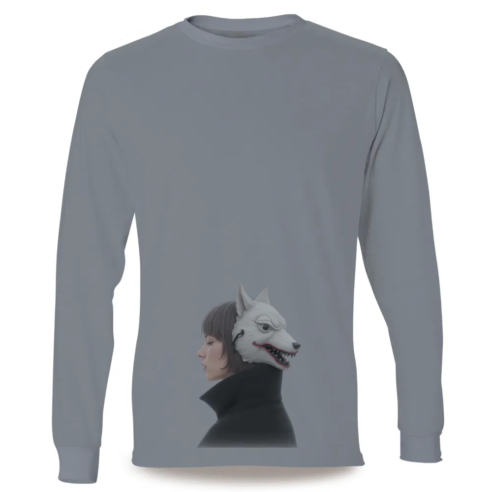 Custom Tee Shirts: Embrace Your Inner Beast with Wolf Mask Design| Short hair