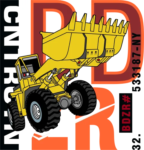 Graphic Tees: Bulldozer Power - Bold and Determined