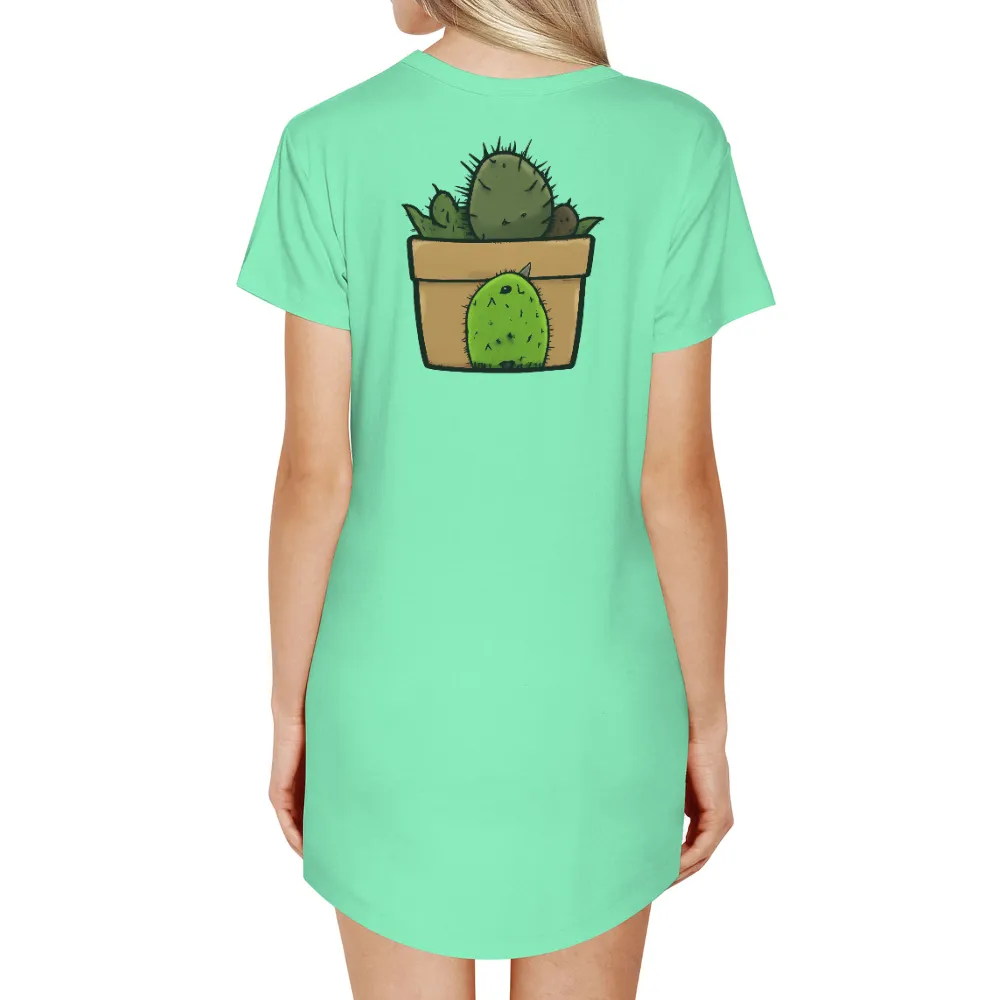 Graphic Tees: Whimsical Cactus Pot - Funny & Quirky Design|on a dark desert highway shirt witch