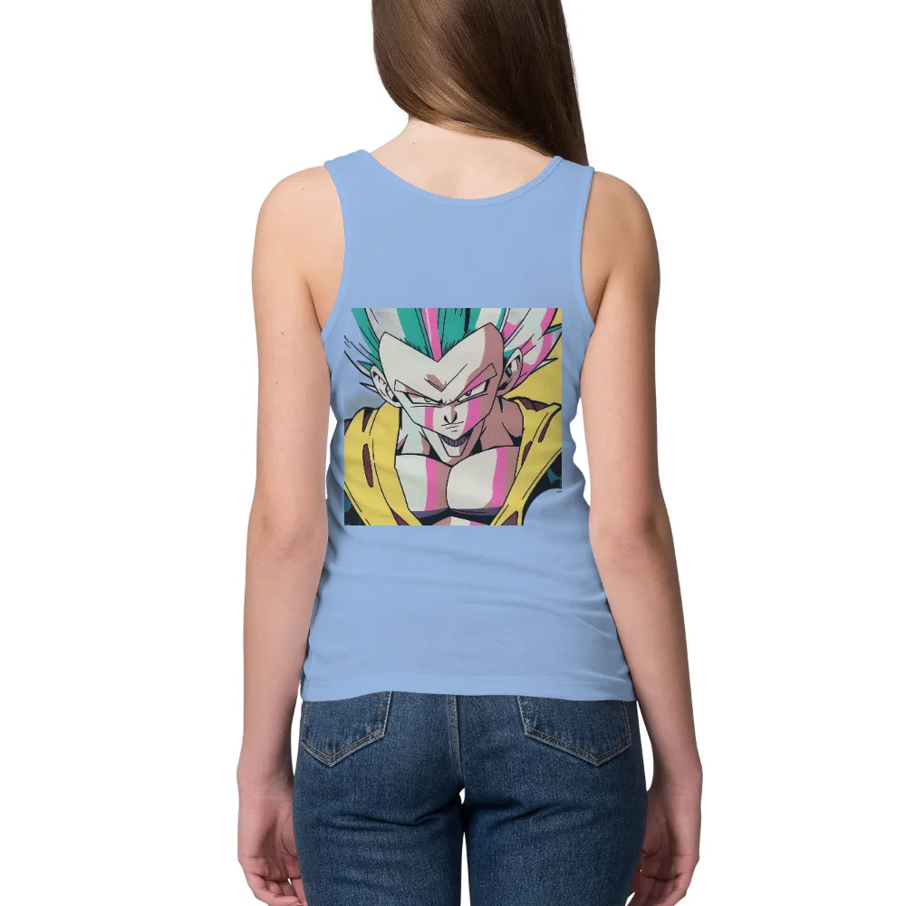 Customized Tee Shirts: Celebrate Anime Culture with Intense Character Design| green hair