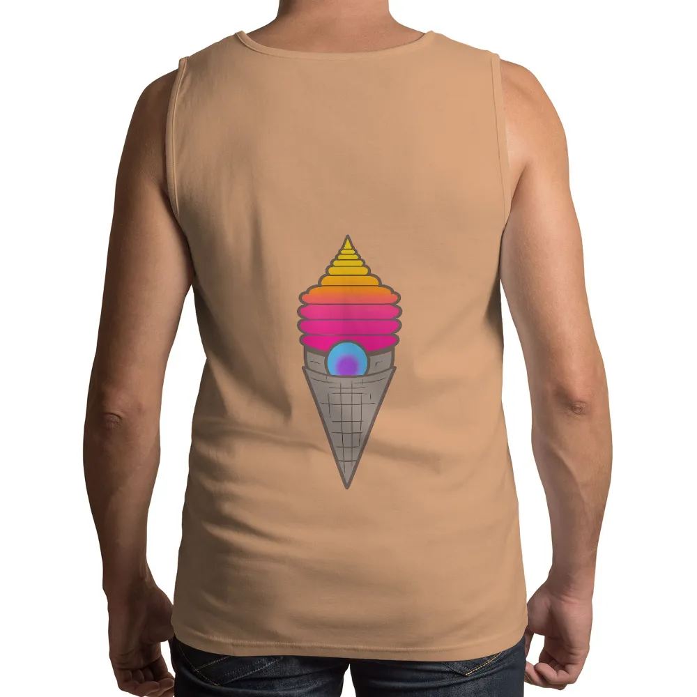 Graphic Tees: Vibrant Ice Cream Cone - Artistic Designs|funny summer camp t shirts