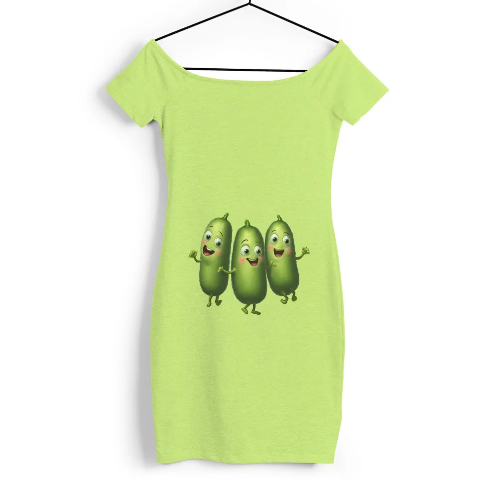 T-Shirts Pattern: Animated Cucumbers - Funny & Nostalgic Design