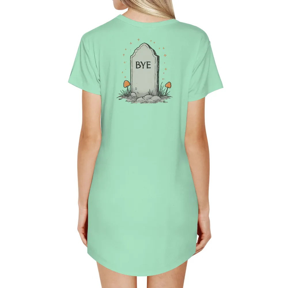 T-Shirts Custom: Bye - A Whimsical Reminder of Impermanence| surreal atmosphere