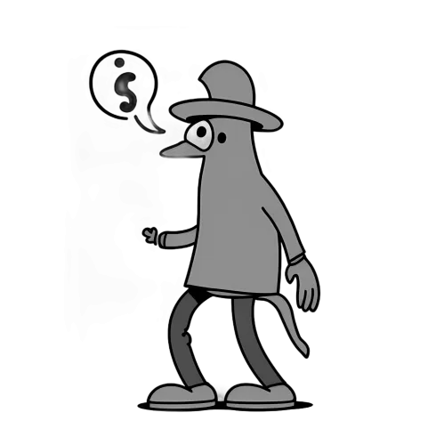 T-Shirts Custom: Whimsical Question Mark Detective - Mystery and Humor